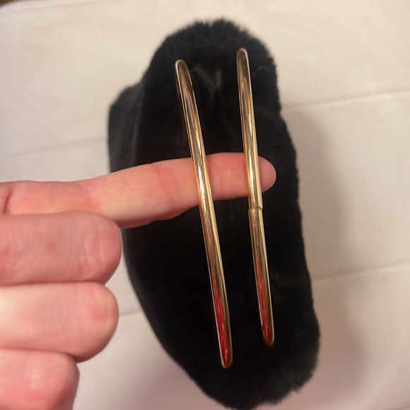 Fuzzy Black Evening Purse 9”x 8” - Picture 2 of 2